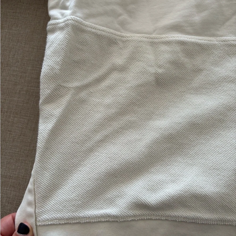 La Ligne Super Half Zip Hoodie Sweatshirt White Size XS